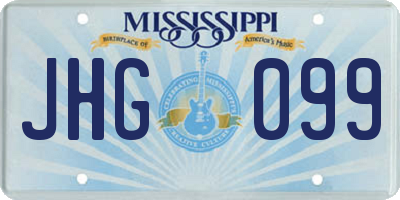 MS license plate JHG099