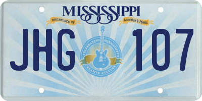 MS license plate JHG107