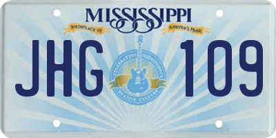 MS license plate JHG109