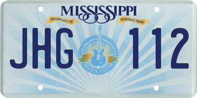 MS license plate JHG112