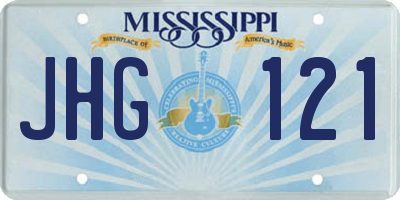 MS license plate JHG121