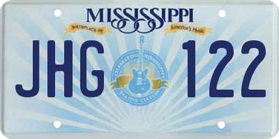 MS license plate JHG122