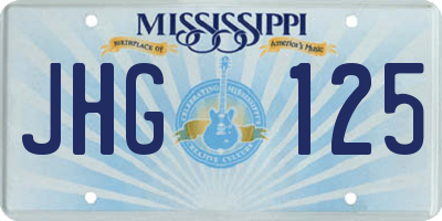 MS license plate JHG125
