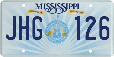 MS license plate JHG126