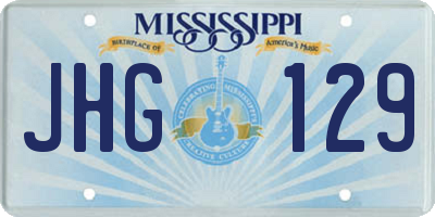 MS license plate JHG129