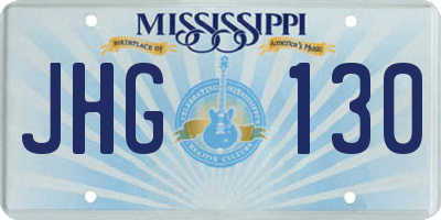 MS license plate JHG130
