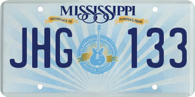 MS license plate JHG133