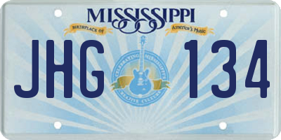 MS license plate JHG134