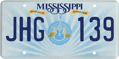 MS license plate JHG139