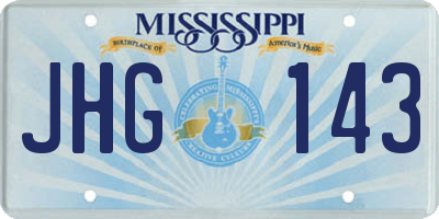 MS license plate JHG143