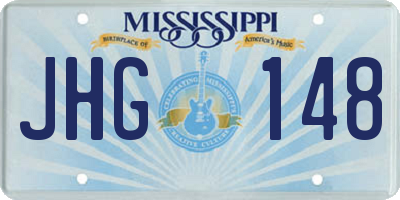 MS license plate JHG148