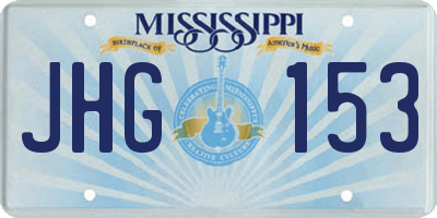 MS license plate JHG153