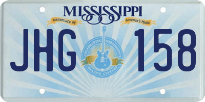 MS license plate JHG158