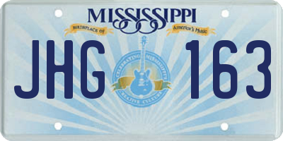 MS license plate JHG163