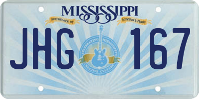 MS license plate JHG167