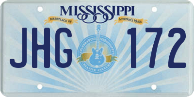 MS license plate JHG172