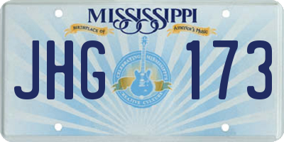 MS license plate JHG173