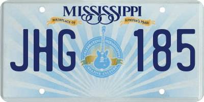 MS license plate JHG185
