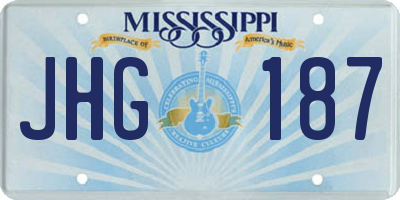 MS license plate JHG187