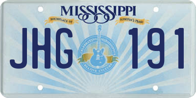 MS license plate JHG191