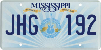 MS license plate JHG192