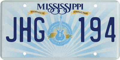 MS license plate JHG194