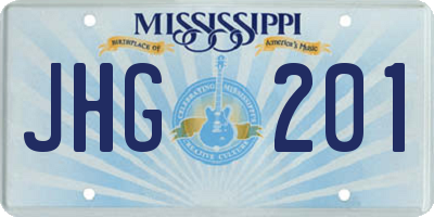 MS license plate JHG201