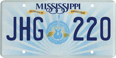 MS license plate JHG220