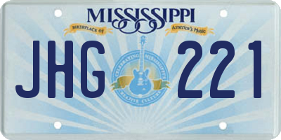 MS license plate JHG221