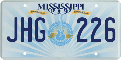 MS license plate JHG226