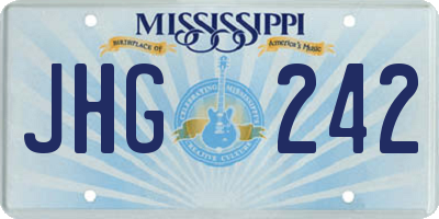 MS license plate JHG242
