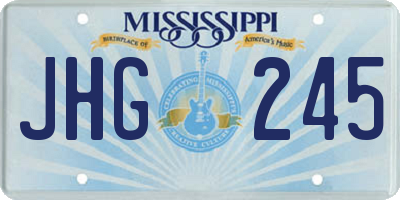 MS license plate JHG245