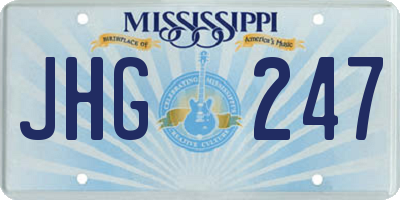 MS license plate JHG247