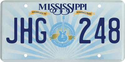 MS license plate JHG248