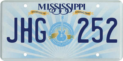 MS license plate JHG252