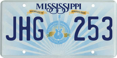 MS license plate JHG253