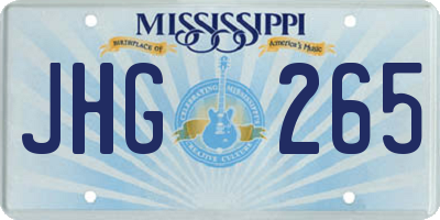MS license plate JHG265