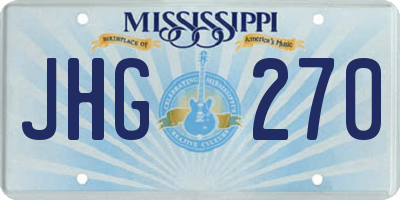 MS license plate JHG270