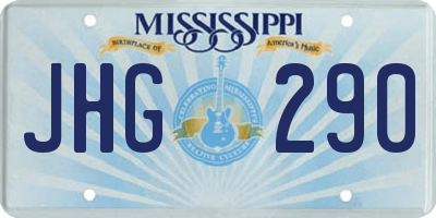MS license plate JHG290