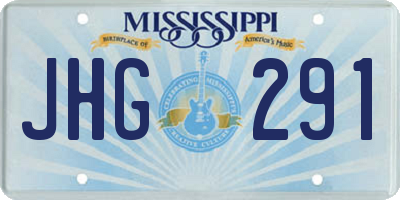 MS license plate JHG291