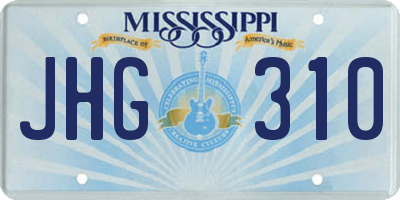 MS license plate JHG310