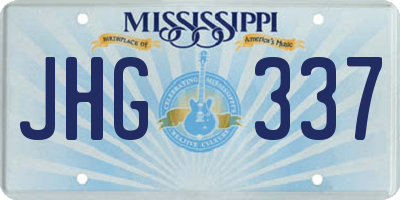 MS license plate JHG337