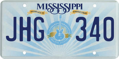 MS license plate JHG340