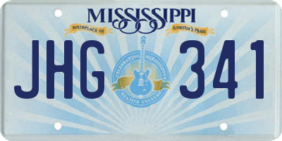 MS license plate JHG341