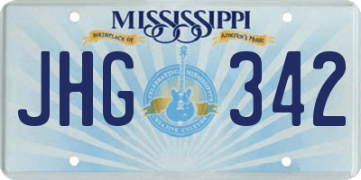MS license plate JHG342