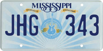 MS license plate JHG343