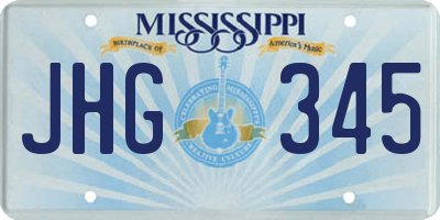 MS license plate JHG345