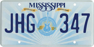 MS license plate JHG347