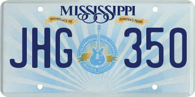 MS license plate JHG350