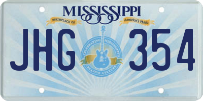 MS license plate JHG354